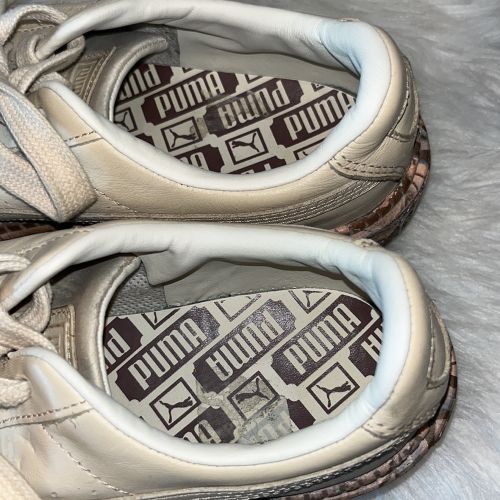 PUMA Vanilla Cream Trace Mimicry Leather Platform Sneaker  8.5 skater y2k grunge - Picture 2 of 13